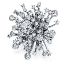 Galaxy-ring med laboratoriefremstillede diamanter, 9,5 ct i alt, blandede former, 18K hvidguld Galaxy-ring med laboratoriefremstillede diamanter, 9,5 ct i alt, blandede former, 18K hvidguld