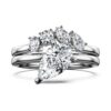 Galaxy-ringe-sæt (2), laboratoriefremstillede diamanter 1,4 ct i alt, pæreform, 14K hvidguld Galaxy-ringe-sæt (2), laboratoriefremstillede diamanter 1,4 ct i alt, pæreform, 14K hvidguld