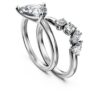 Galaxy-ringe-sæt (2), laboratoriefremstillede diamanter 1,4 ct i alt, pæreform, 14K hvidguld Galaxy-ringe-sæt (2), laboratoriefremstillede diamanter 1,4 ct i alt, pæreform, 14K hvidguld