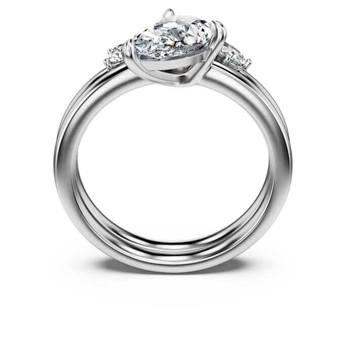 Galaxy-ringe-sæt (2), laboratoriefremstillede diamanter 1,4 ct i alt, pæreform, 14K hvidguld Galaxy-ringe-sæt (2), laboratoriefremstillede diamanter 1,4 ct i alt, pæreform, 14K hvidguld