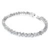 Galaxy Tennis-armbånd med laboratoriedyrkede diamanter, 5 ct i alt, blandede former, 14K hvidguld