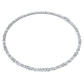 Galaxy tennis-halskæde med laboratoriefremstillede diamanter, 47,27 ct i alt, blandede former, 18K hvidguld Galaxy tennis-halskæde med laboratoriefremstillede diamanter, 47,27 ct i alt, blandede former, 18K hvidguld
