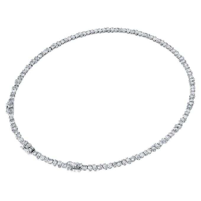Galaxy tennis-halskæde med laboratoriefremstillede diamanter, 47,27 ct i alt, blandede former, 18K hvidguld Galaxy tennis-halskæde med laboratoriefremstillede diamanter, 47,27 ct i alt, blandede former, 18K hvidguld