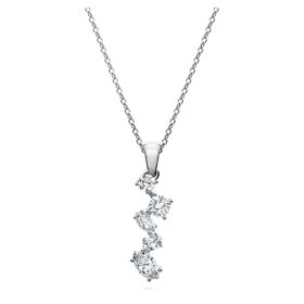 Galaxy-vedhæng med laboratoriefremstillede diamanter, 0,9 ct i alt, blandede former, 14K hvidguld