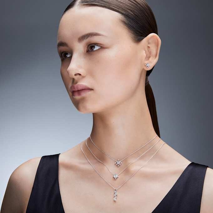 Galaxy-øreringe med laboratoriedyrkede diamanter, 0,5 ct i alt, runde, 14K hvidguld Galaxy-øreringe med laboratoriedyrkede diamanter, 0,5 ct i alt, runde, 14K hvidguld
