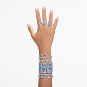 Gema-armbånd med blandede slibninger, blå, rhodiumbelagt Gema-armbånd med blandede slibninger, blå, rhodiumbelagt