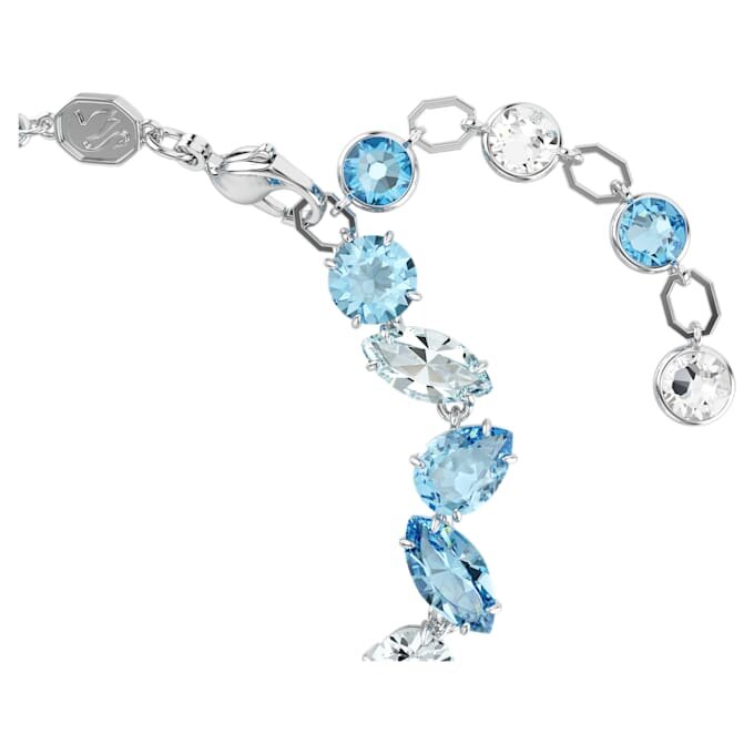 Gema-armbånd med blandede slibninger, blå, rhodiumbelagt Gema-armbånd med blandede slibninger, blå, rhodiumbelagt