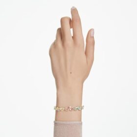 Gema-armbånd med blandede slibninger, flerfarvet, forgyldt Gema-armbånd med blandede slibninger, flerfarvet, forgyldt