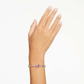 Gema-armbånd med blandede slibninger, flerfarvet, rhodineret Gema-armbånd med blandede slibninger, flerfarvet, rhodineret