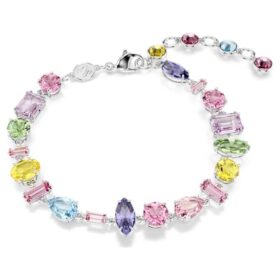 Gema-armbånd med blandede slibninger, flerfarvet, rhodineret Gema-armbånd med blandede slibninger, flerfarvet, rhodineret