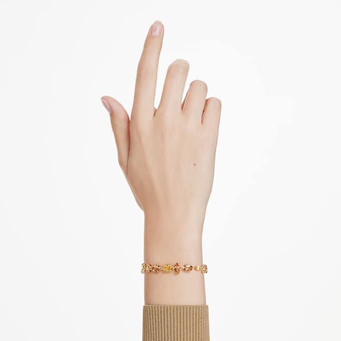 Gema-armbånd med blandede slibninger, gul, forgyldt Gema-armbånd med blandede slibninger, gul, forgyldt