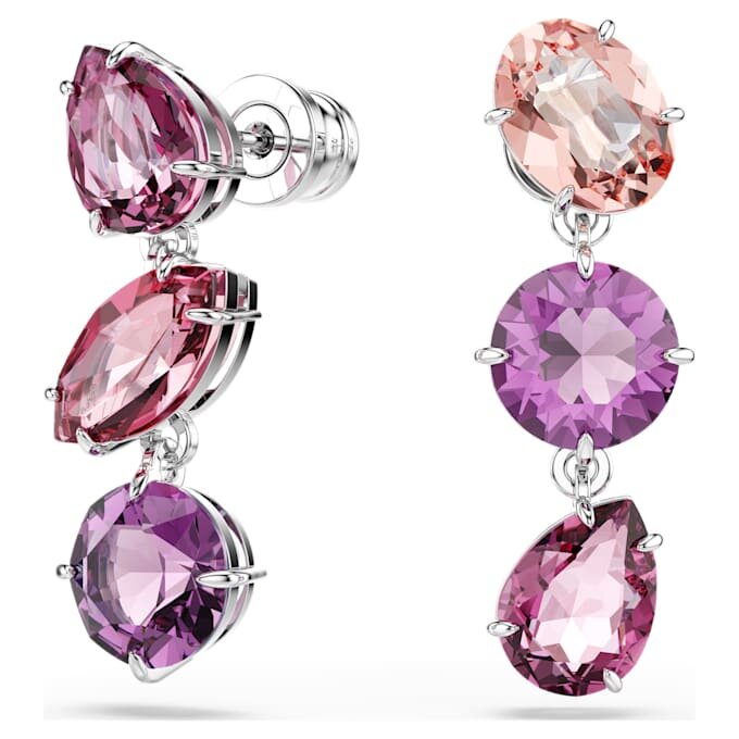 Gema dråbeøreringe med blandede slibninger, lyserøde, rhodiumbelagte Gema dråbeøreringe med blandede slibninger, lyserøde, rhodiumbelagte