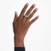 Gema-ring med blandede slibninger, flerfarvet, rhodineret