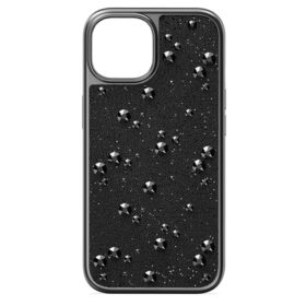 High Smartphone-etui med flade krystaller, iPhone® 15, sort