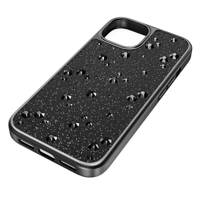 High Smartphone-etui med flade krystaller, iPhone® 15, sort High Smartphone-etui med flade krystaller, iPhone® 15, sort