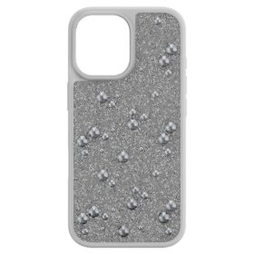 High Smartphone-etui med flade krystaller, iPhone® 17, sølvfarvet