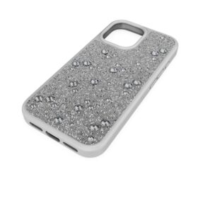 High Smartphone-etui med flade krystaller, iPhone® 17, sølvfarvet