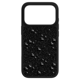 Høj smartphone-etui med flade krystaller, iPhone® 17 Pro, sort