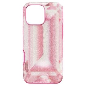 Høj smartphone-etui med krystalprint-motiv, iPhone® 16 Pro Max, lyserød