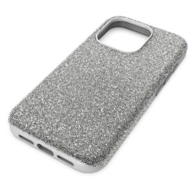 Høj smartphone-etui til iPhone® 15 Pro, sølvfarvet