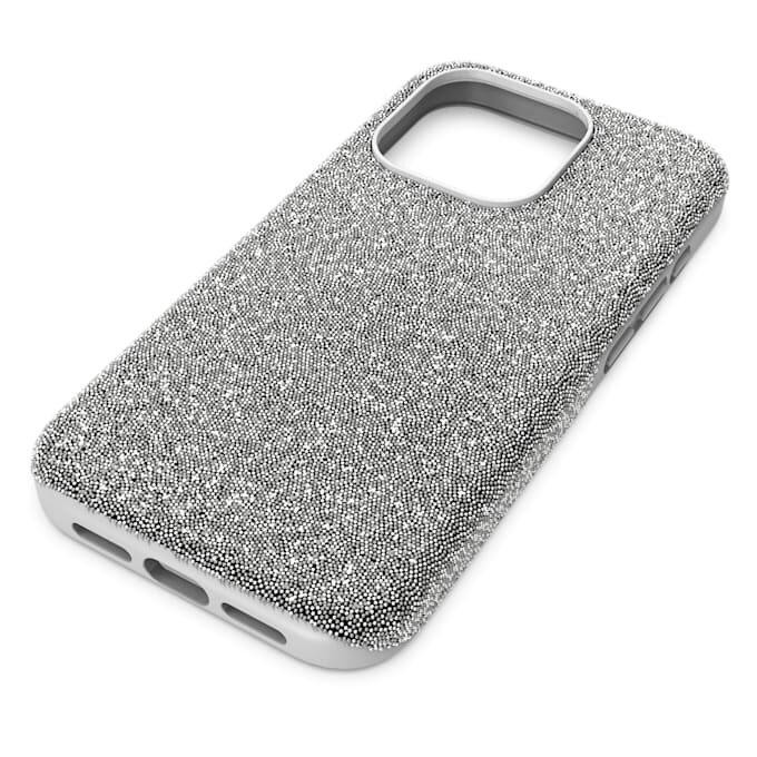 Høj smartphone-etui til iPhone® 15 Pro, sølvfarvet Høj smartphone-etui til iPhone® 15 Pro, sølvfarvet