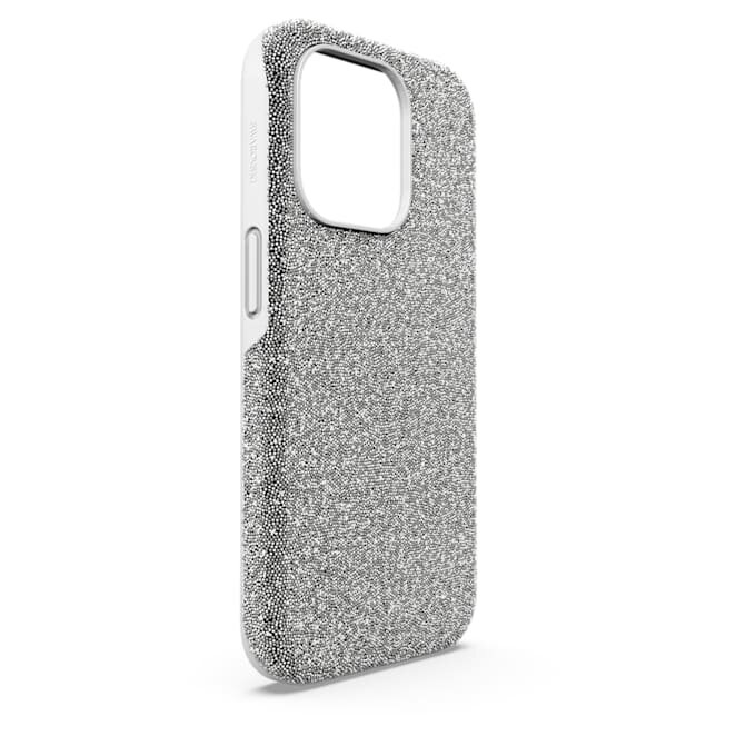 Høj smartphone-etui til iPhone® 15 Pro, sølvfarvet Høj smartphone-etui til iPhone® 15 Pro, sølvfarvet
