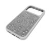 Højt smartphone-etui med flade krystaller, iPhone® 17 Pro, sølvfarvet Højt smartphone-etui med flade krystaller, iPhone® 17 Pro, sølvfarvet