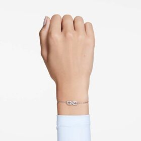 Hyperbola-armbånd Infinity, hvid, rhodineret Hyperbola-armbånd Infinity, hvid, rhodineret