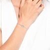 Hyperbola-armbånd med Infinity-tegn og hjerte, hvidt, rhodineret Hyperbola-armbånd med Infinity-tegn og hjerte, hvidt, rhodineret