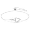 Hyperbola-armbånd med Infinity-tegn og hjerte, hvidt, rhodineret Hyperbola-armbånd med Infinity-tegn og hjerte, hvidt, rhodineret