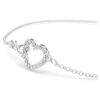 Hyperbola-armbånd med Infinity-tegn og hjerte, hvidt, rhodineret Hyperbola-armbånd med Infinity-tegn og hjerte, hvidt, rhodineret