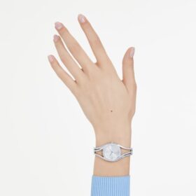 Hyperbola armbåndsur, fremstillet i Schweiz, metalarmbånd, sølvfarvet, rustfrit stål