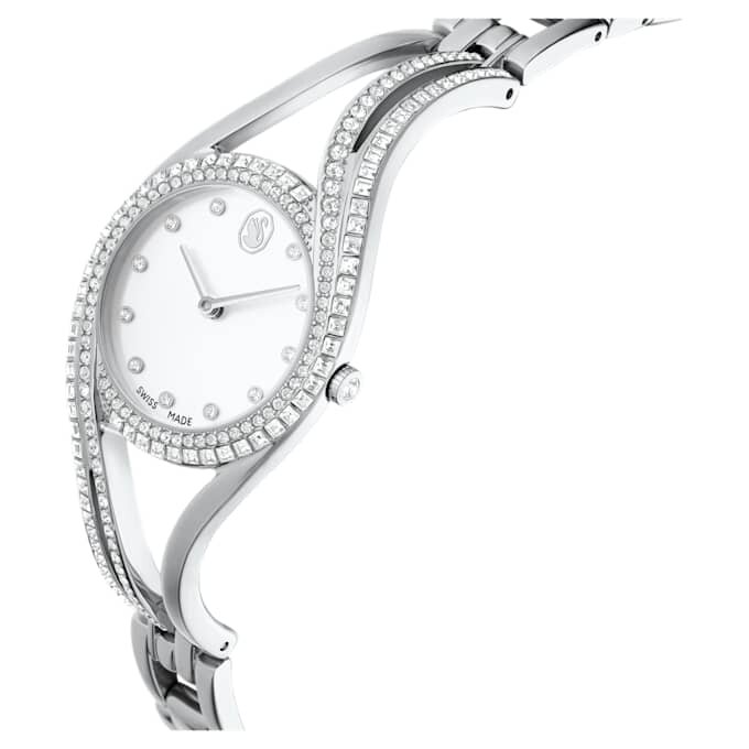 Hyperbola armbåndsur, fremstillet i Schweiz, metalarmbånd, sølvfarvet, rustfrit stål Hyperbola armbåndsur, fremstillet i Schweiz, metalarmbånd, sølvfarvet, rustfrit stål