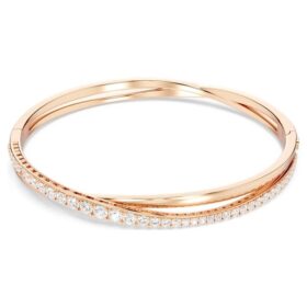 Hyperbola-armring, hvid, rosaguldbelagt Hyperbola-armring, hvid, rosaguldbelagt