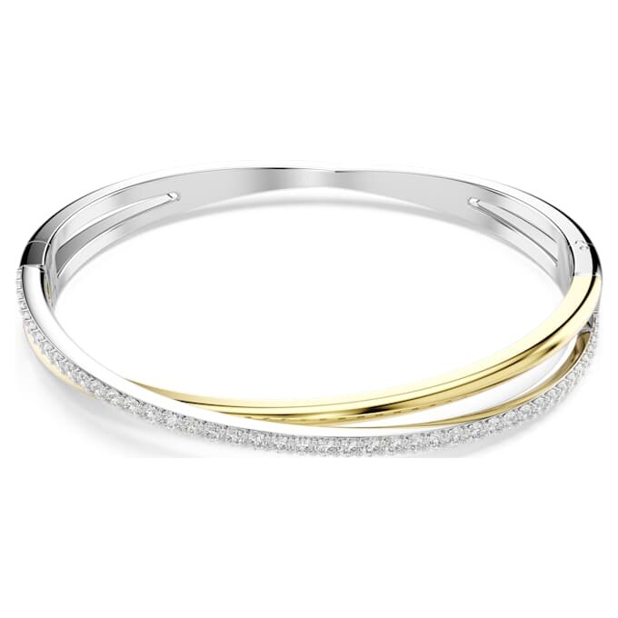 Hyperbola-armring med runde slibninger, hvid, blandet metalfinish Hyperbola-armring med runde slibninger, hvid, blandet metalfinish