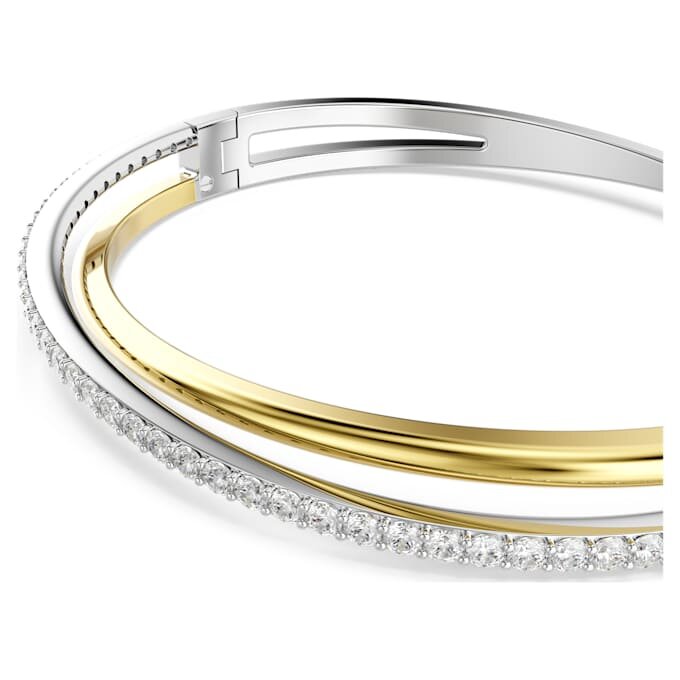 Hyperbola-armring med runde slibninger, hvid, blandet metalfinish Hyperbola-armring med runde slibninger, hvid, blandet metalfinish