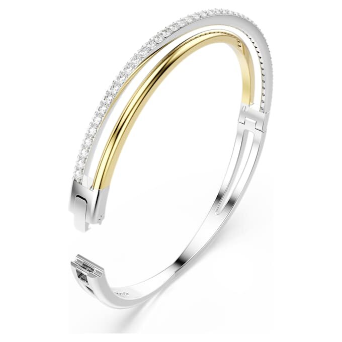 Hyperbola-armring med runde slibninger, hvid, blandet metalfinish Hyperbola-armring med runde slibninger, hvid, blandet metalfinish
