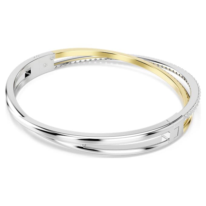Hyperbola-armring med runde slibninger, hvid, blandet metalfinish Hyperbola-armring med runde slibninger, hvid, blandet metalfinish