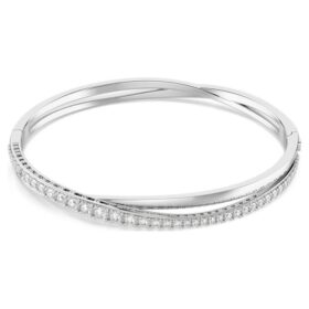 Hyperbola armring, rundslibet, hvid, rhodineret Hyperbola armring, rundslibet, hvid, rhodineret