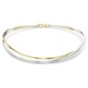 Hyperbola-choker med rundslibede, hvide krystaller og blandet metalfinish Hyperbola-choker med rundslibede, hvide krystaller og blandet metalfinish