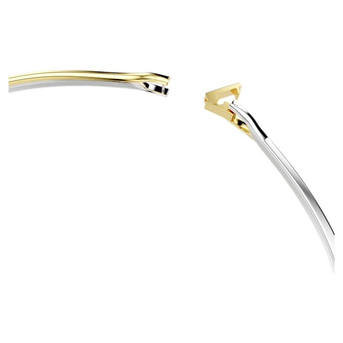 Hyperbola-choker med rundslibede, hvide krystaller og blandet metalfinish Hyperbola-choker med rundslibede, hvide krystaller og blandet metalfinish