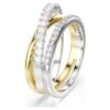 Hyperbola-ring med blandede slibninger, hvid, blandet metalfinish Hyperbola-ring med blandede slibninger, hvid, blandet metalfinish