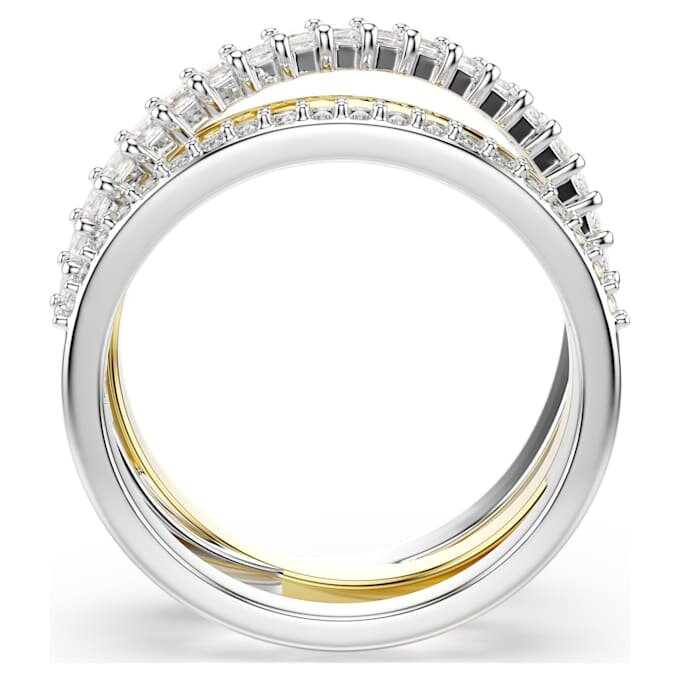 Hyperbola-ring med blandede slibninger, hvid, blandet metalfinish Hyperbola-ring med blandede slibninger, hvid, blandet metalfinish