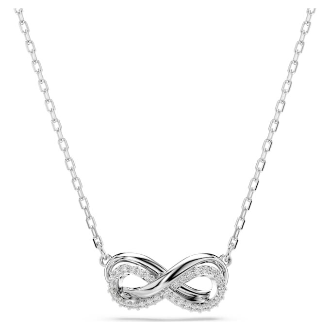 Hyperbola-vedhæng med pavé, Infinity, hvid, rhodineret Hyperbola-vedhæng med pavé, Infinity, hvid, rhodineret