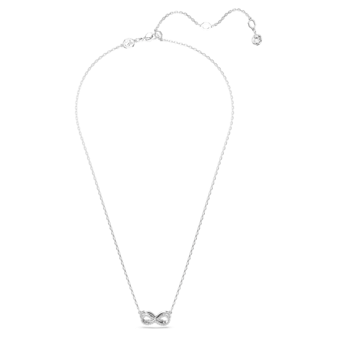 Hyperbola-vedhæng med pavé, Infinity, hvid, rhodineret Hyperbola-vedhæng med pavé, Infinity, hvid, rhodineret