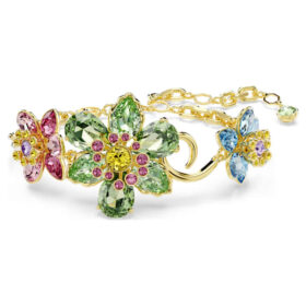 Idyllia-armbånd med blandede slibninger, blomst, flerfarvet, guldbelagt Idyllia-armbånd med blandede slibninger, blomst, flerfarvet, guldbelagt