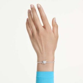 Idyllia-armbånd med blandede slibninger, hjerte med pil, hvidt, rhodiumbelagt Idyllia-armbånd med blandede slibninger, hjerte med pil, hvidt, rhodiumbelagt