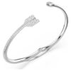 Idyllia armring med blandede slibninger, pil, hvid, rhodineret Idyllia armring med blandede slibninger, pil, hvid, rhodineret
