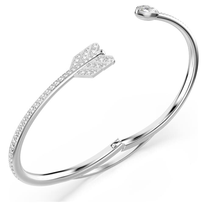 Idyllia armring med blandede slibninger, pil, hvid, rhodineret Idyllia armring med blandede slibninger, pil, hvid, rhodineret