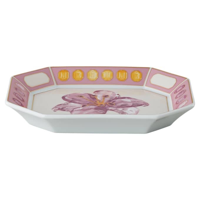 Idyllia-bakke i porcelæn, krystalprint-motiv, blomst, lille, lyserød Idyllia-bakke i porcelæn, krystalprint-motiv, blomst, lille, lyserød